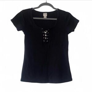 Y2K fashion bug lace up top